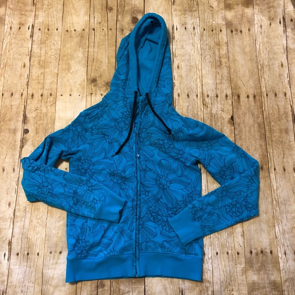 lululemon athletica Jackets & Blazers - Lululemon Blue Logo Hood Swearshirt Size SMedium